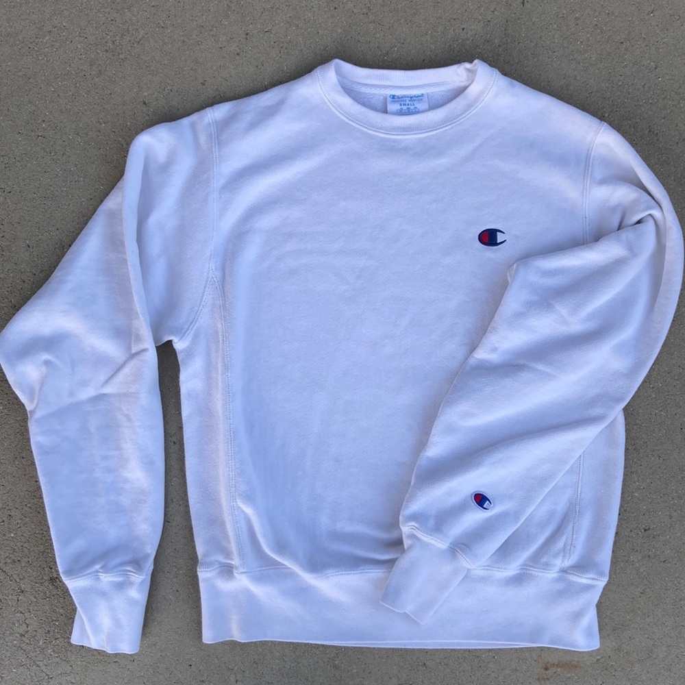 CHAMPION CREW NECK SWEATER - WHITE